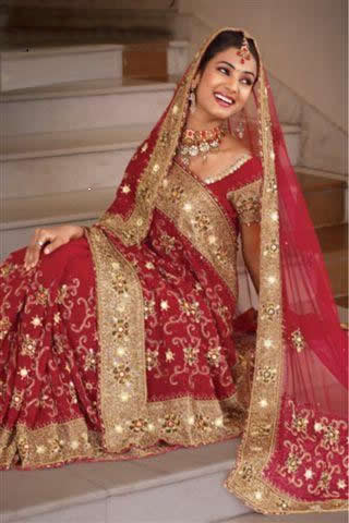 This one is traditional silk saree Bridal wear