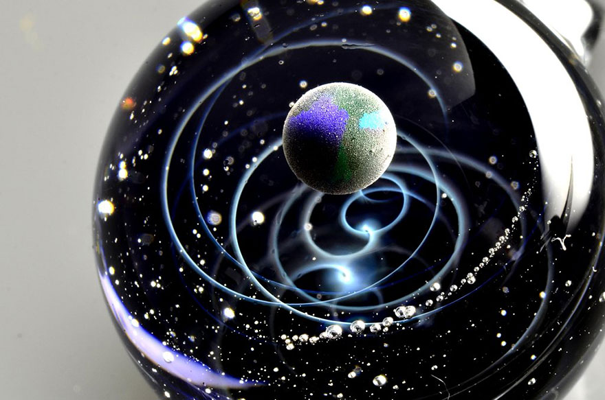 Space Glass: Handmade Planets And Galaxies Captured In Small Glass Pendants