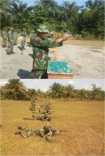 Sebanyak 80 Personel Militer Korem 044/Gapo Melaksanakan Latihan Menembak Senjata Ringan