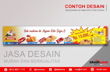  Contoh Desain Banner / Neon Box / Spanduk Ayam Kito Fried Chicken | Desain Buku Menu Murah Berkualitas 