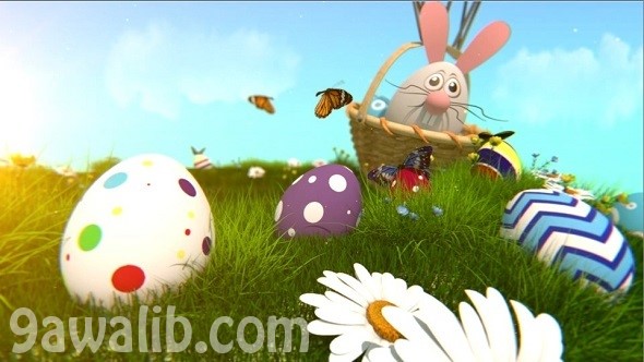 قالب افتر افكت مجاني للاطفال على شكل لوجو في الطبيعة VIDEOHIVE EASTER EGG