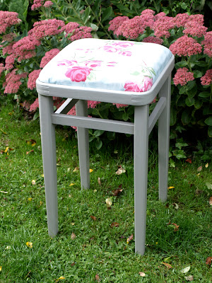 Refurbished floral stool