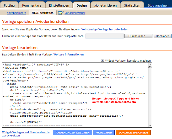 Html code blogger blogspot blog