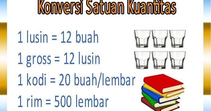 Konversi Satuan Kuantitas  lusin gross kodi dan rim 