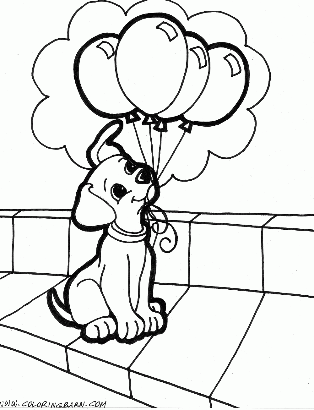 Animals Coloring Pages | Cute Puppy Playing | Kids Coloring Pages