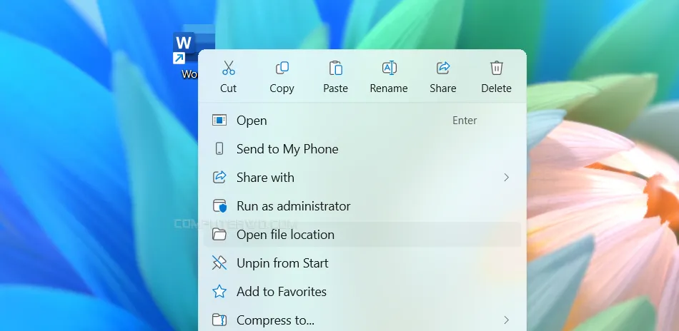 Open file location