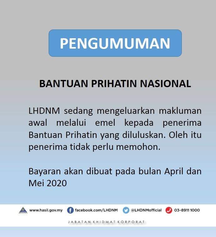 Bantuan Prihatin Nasional 2020 Jom Semak