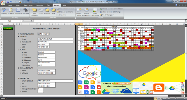 Contoh Format Aplikasi Administrasi Guru Wali Kelas Format Excel Lengkap Download Gratis