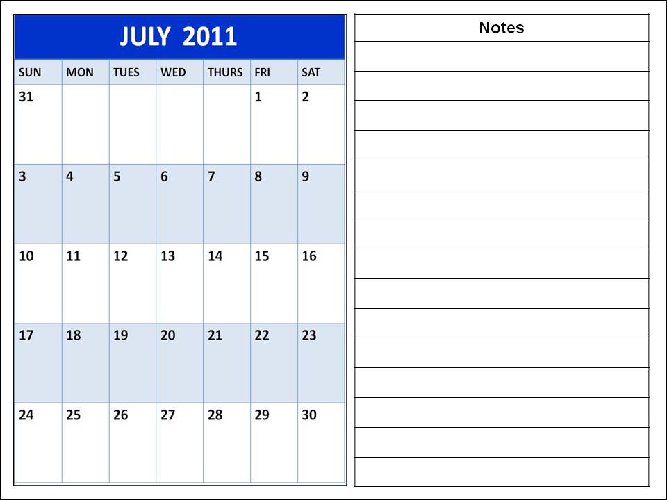 blank calendar 2011 july. Blank Calendar 2011 July or