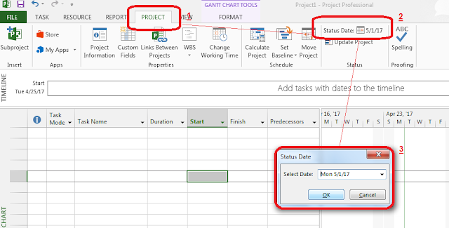 Status date setup