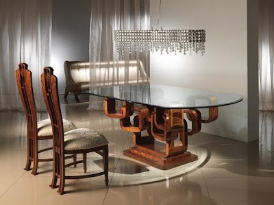 Luxury Glass Top Dining Table