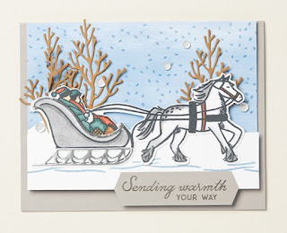 Stampin' Up! Horse & Sleigh Card | One Horse Open Sleigh Suite | Stampin' Up! Online Exclusives #stampinup