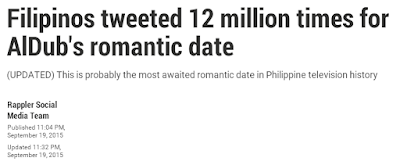 Screenshot image of Rappler screenshot of 12 million tweets headline