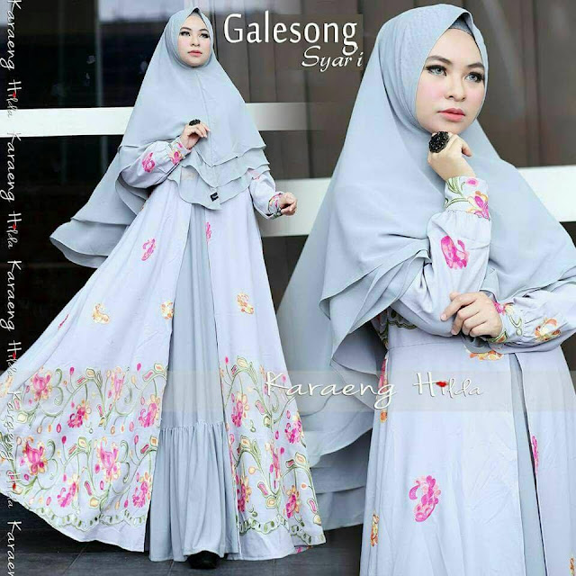 Galesong Dress Muslimah Syar'i warna tosca terbaru dari Karaeng Hilda