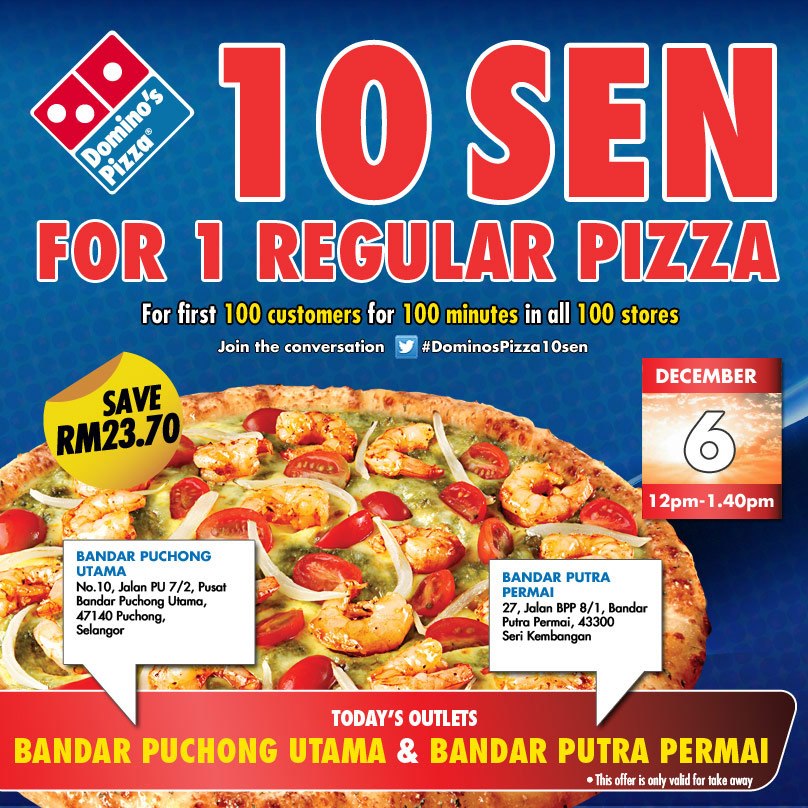 ALw!z b3 my baby: Domino's Pizza Harga 10 SEN sahaja!