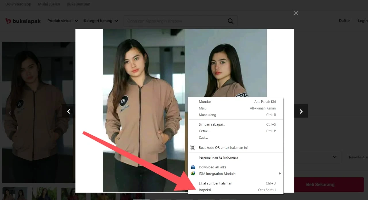 Cara Download Gambar Produk Bukalapak melalui PC atau Laptop