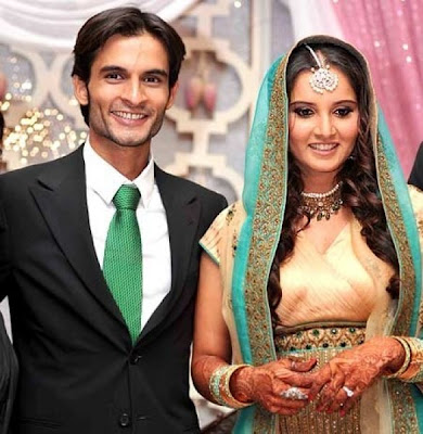 Tennis Star Sania Mirza in Bridal dress at her Engagement Function