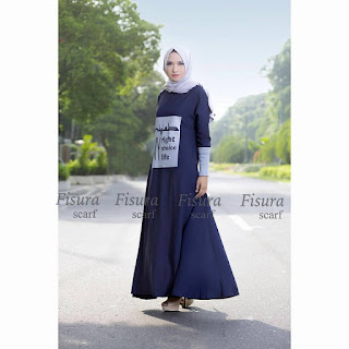 Gamis Katun Rayon Sablon My Hijab  by FIisura Navy