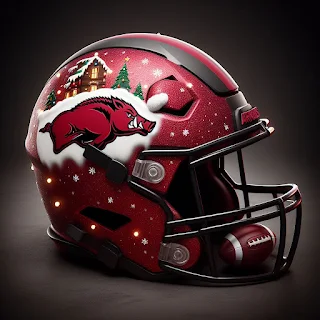 Arkansas Razorbacks Christmas Helmets