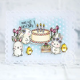 Sunny Studio Stamps: Frilly Frames Chubby Bunny Make A Wish Spring Birthday Card Card by Lexa Levana