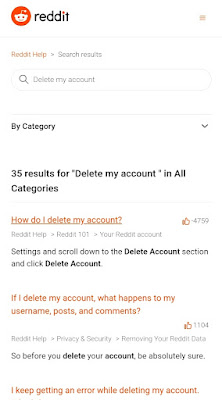 Delete Reddit account mobile