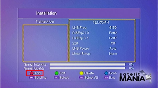 Cara Menambahkan Satelit Telkom 4