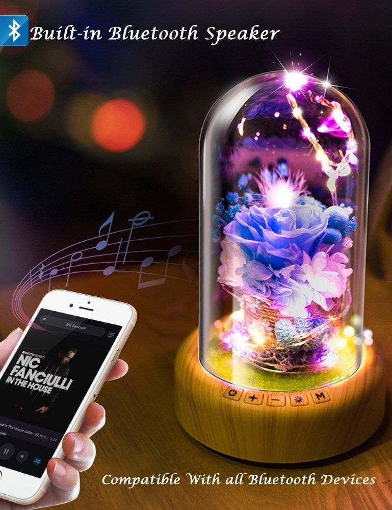 Smart beautiful flower LED night cool top best fun music buy online amazon gift ideas for mothers day women 