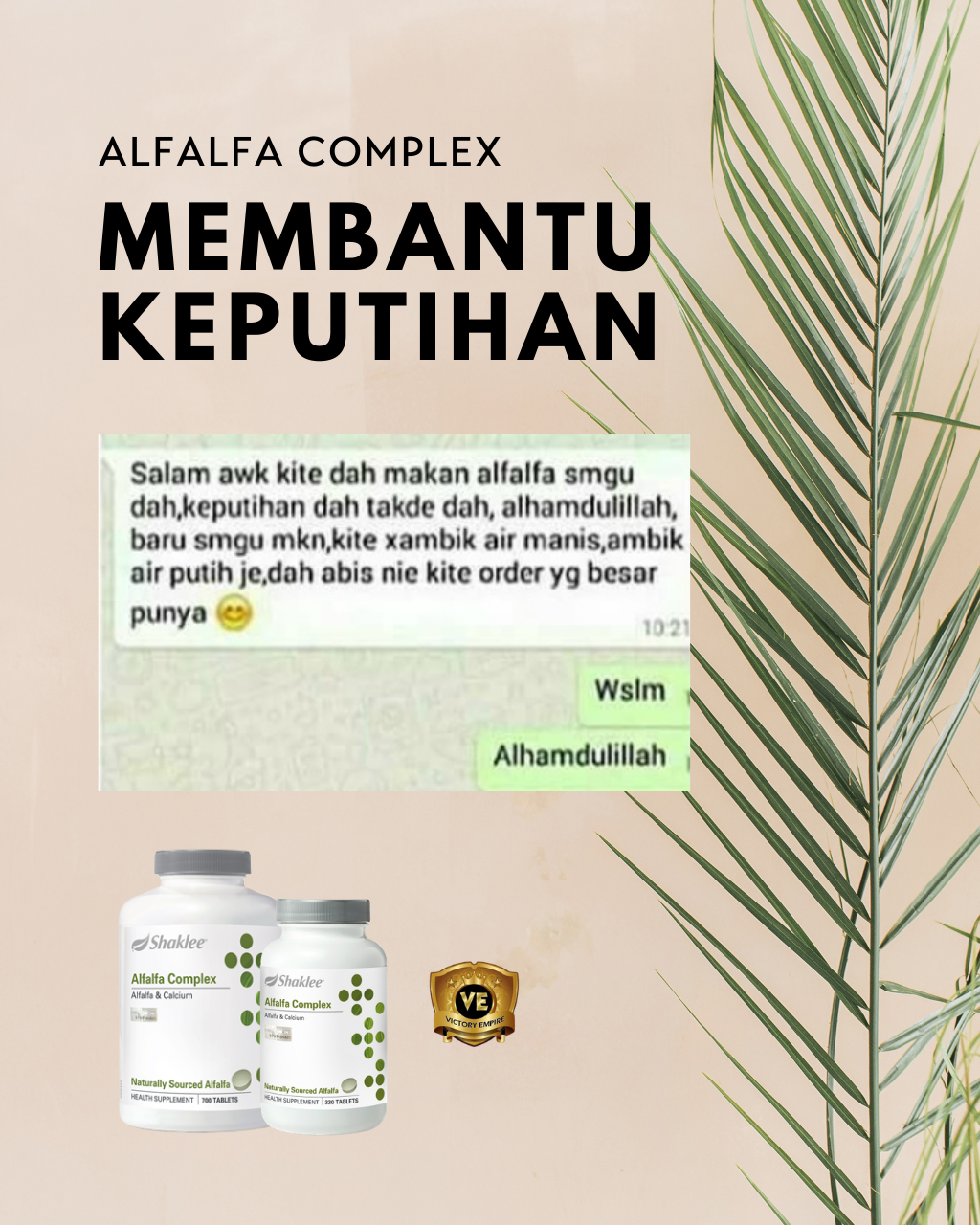 Testimoni Alfalfa untuk Keputihan