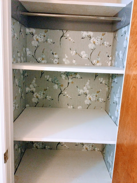 How our closet was made over using wallpaper