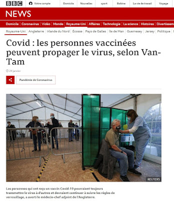 BBC- le vaccin n'empeche pas les vaccinés d'etre contaminateurs