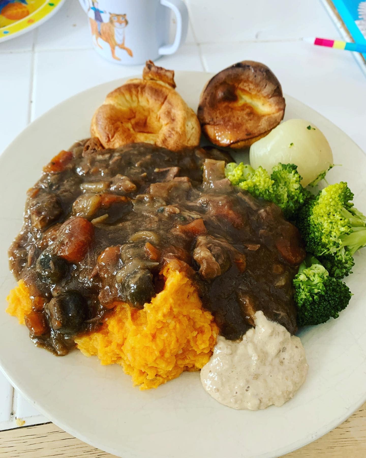 Recipe - beef bourguignon, sweet potato mash