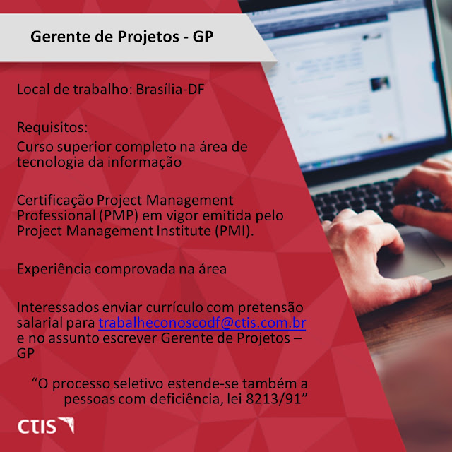 Vaga de Emprego para Gerente de Projetos