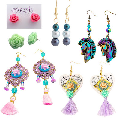 earrings range from tiny studs, to petite dangles, and large statement earrings