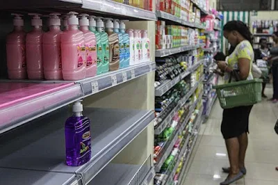 Tuskys shopping. Empty shelves witnessed over coronavirus. PHOTO | NMG