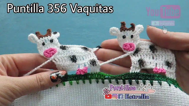 Puntilla vaquita a crochet