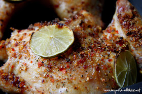 #periperi seasoning on #chicken with lime slices from www.anyonita-nibbles.co.uk