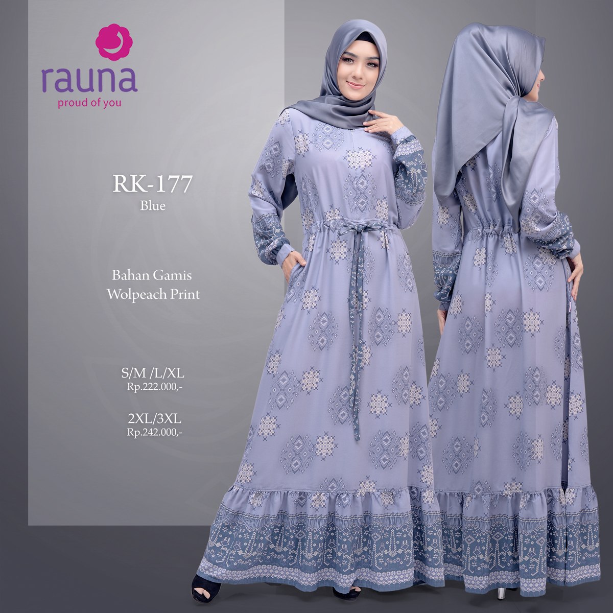 KOLEKSI GAMIS  MODERN TERBARU  RAUNA  RK 176 RK 177