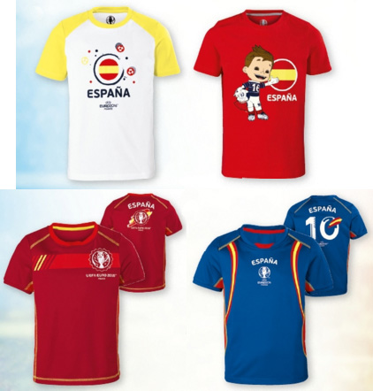 camisetas para niños de fútbol España Eurocopa Lidl