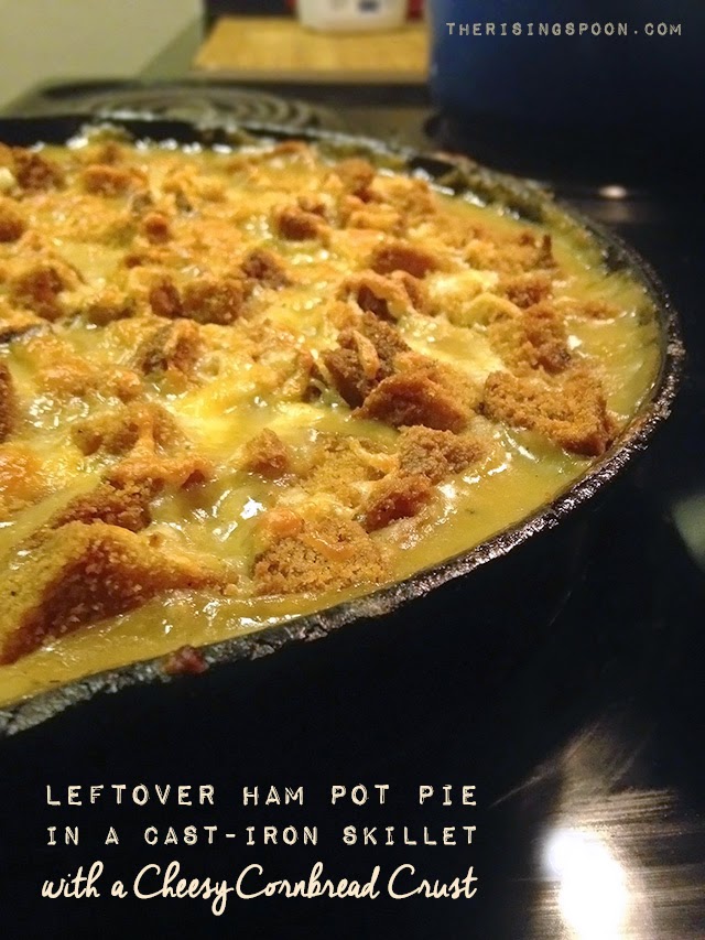 Leftover Ham Pot Pie in a Cast-Iron Skillet with a Cheesy ...