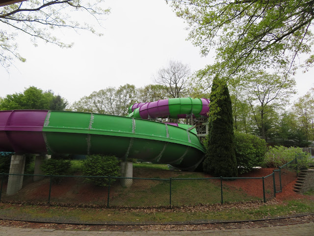 Mammoth Falls Water Slide Purple and Green Crocodile Cove Lake Compounce Water Park