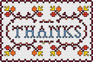 free Thanks cross stitch design 