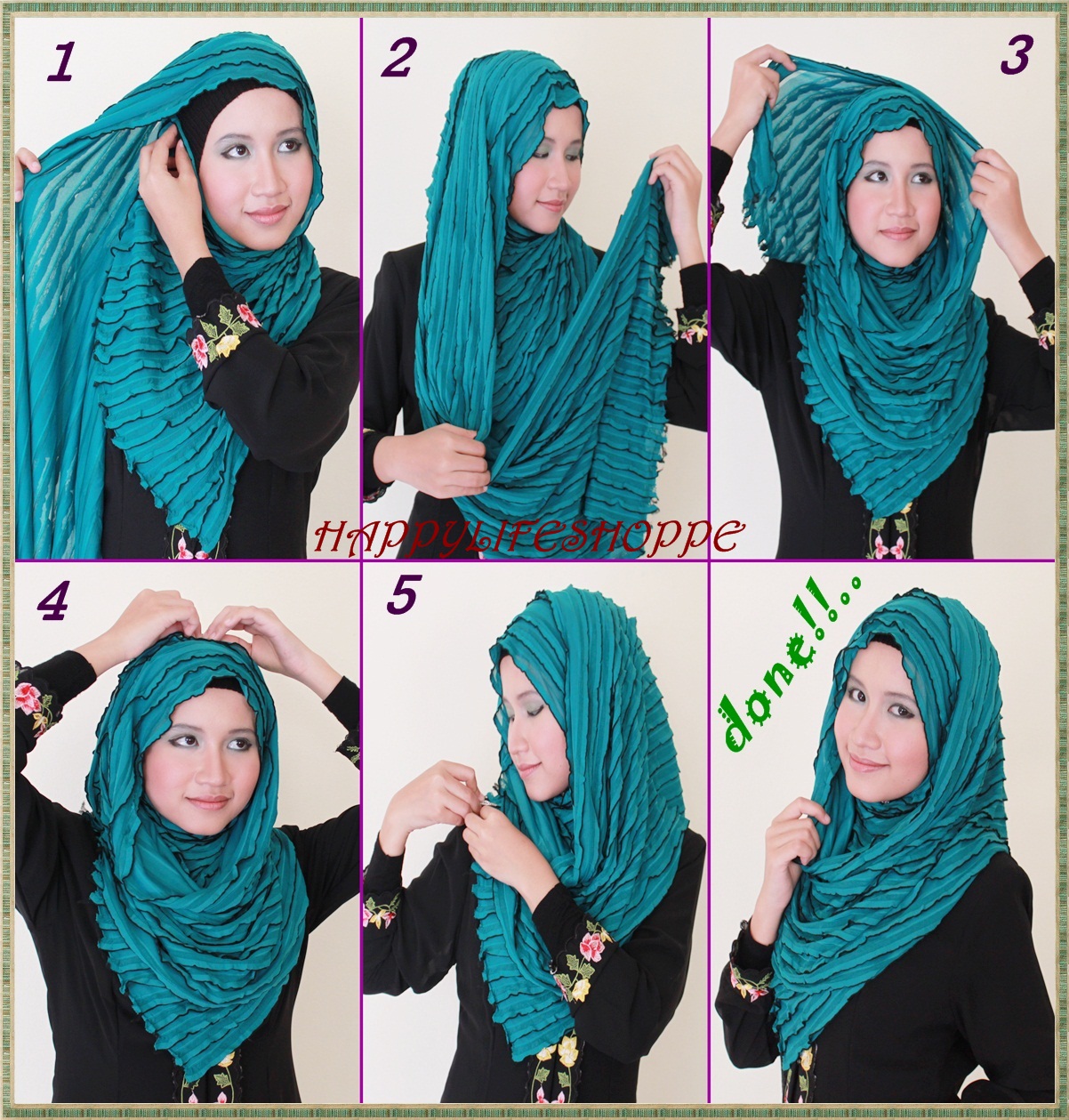 Cara memakai shawl :