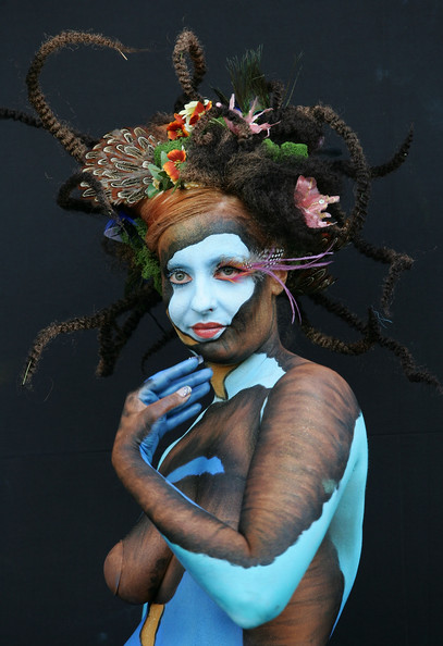 A Model participate in a 2008 World Body Painting Festival Asia at World Cup 