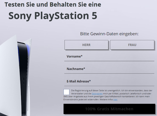 Sichern Sie sich Ihre Gewinnchance: Kostenlose Sony PlayStation 5!