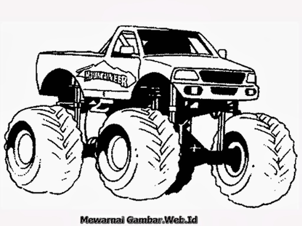 Gambar Mewarnai Mobil Truk Monster Mewarnai Gambar