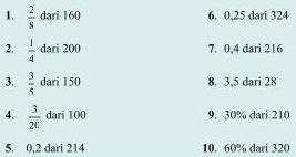 Soal Matematika SD Kelas 6 - Menentukan Nilai Pecahan dari Suatu Bilangan