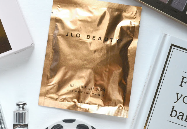 Flatlay of JLo Beauty That Limitless Glow Sheet Mask