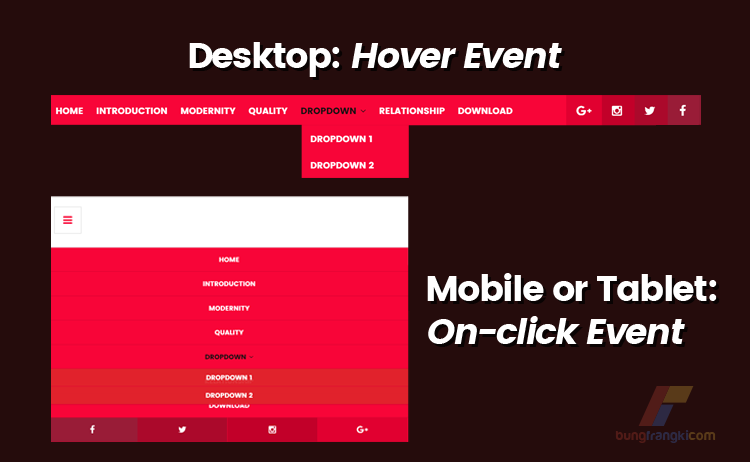 Cara Membuat Menu Dropdown Responsive + Sticky Menu