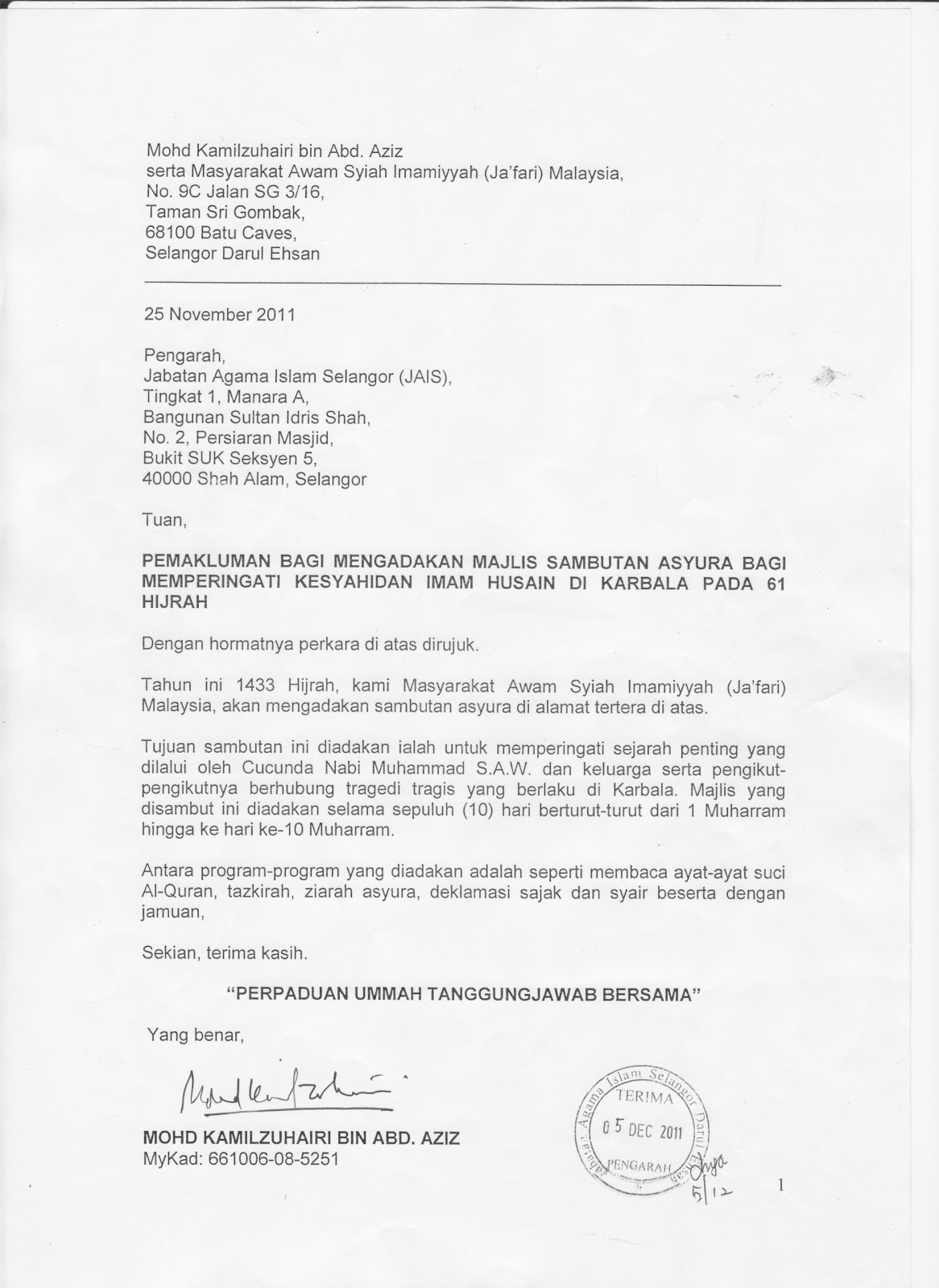 Kata Ucapan Surat Rasmi Malaysia