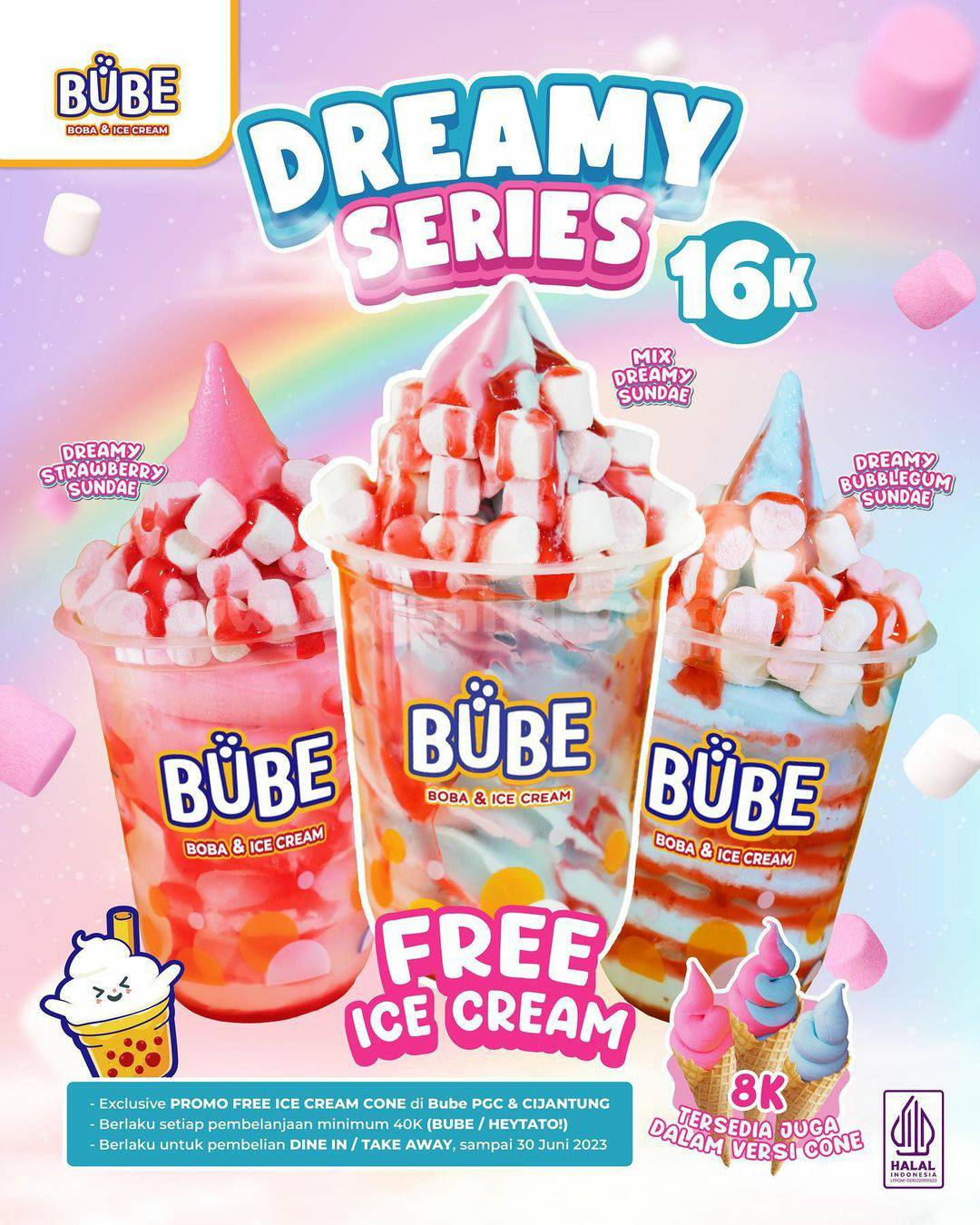 Promo BUBE DREAMY SERIES – FREE ICE CREAM Harga Cuma 16RB